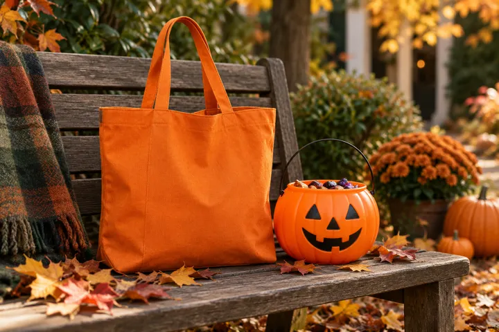 A reusable treat bag and pumpkin bucket